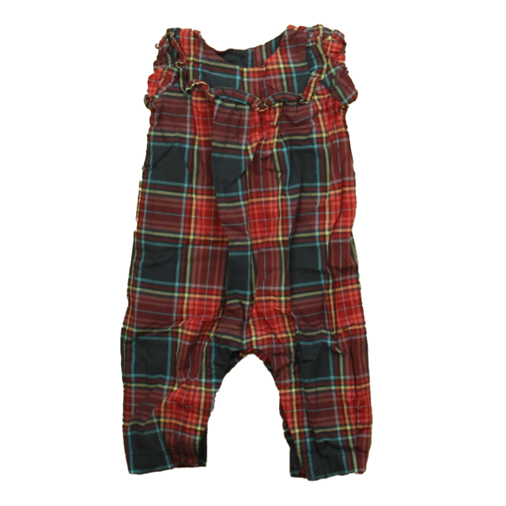 Tea Collection Girls Red | Navy Plaid Romper size: 3-6 Months